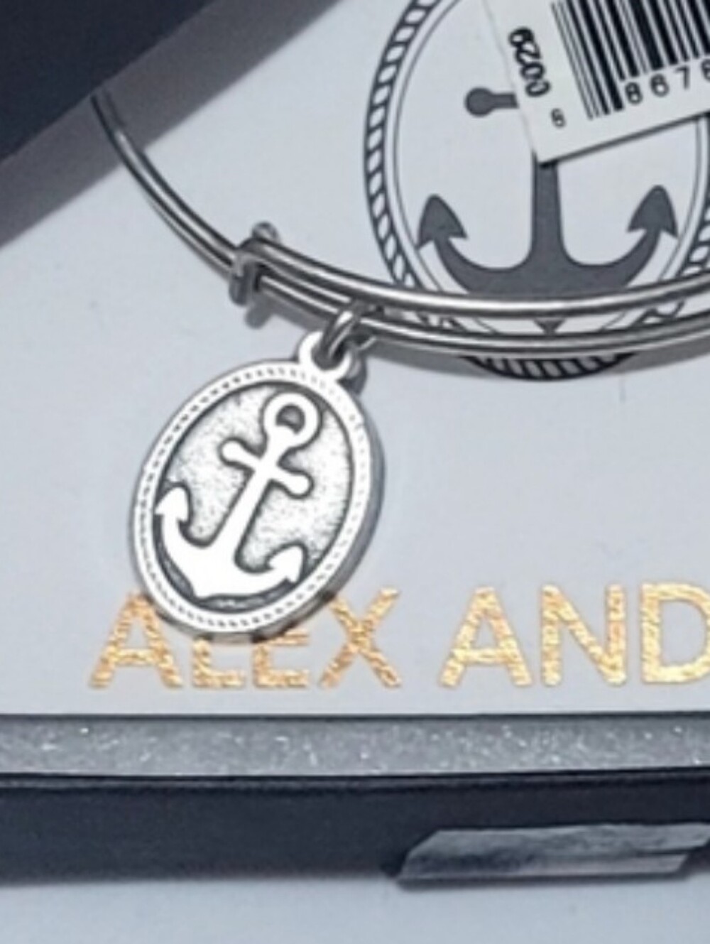 Nwt $28 Alex and Ani Silver Anchor Charm Silver Bracelet with box